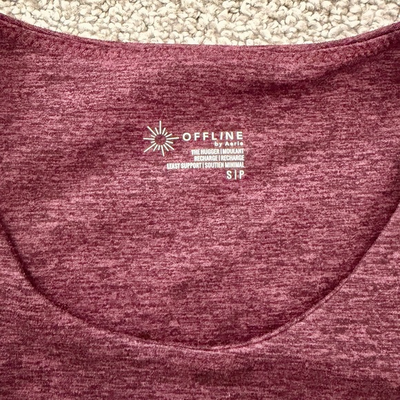 Burgundy OFFLINE by aerie The Hugger Keyhole Longline Sports Bra - Picture 5 of 7